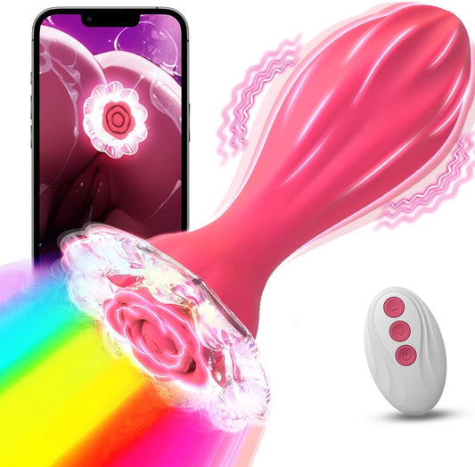 Unique Crystal Rose Glowing Anal Insertion Toy