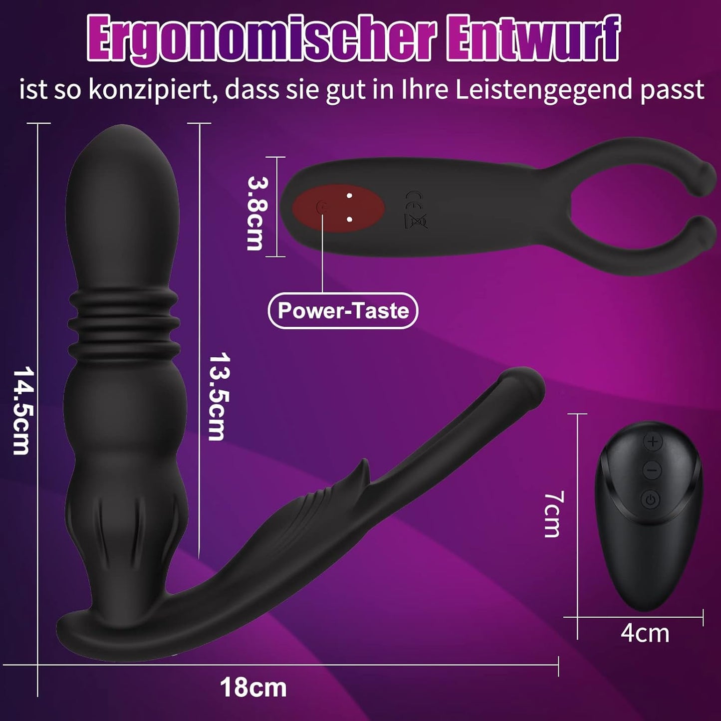 7 Vibration Modes And 3 Stretching Modes, Remote Control Of Anal Vibrator