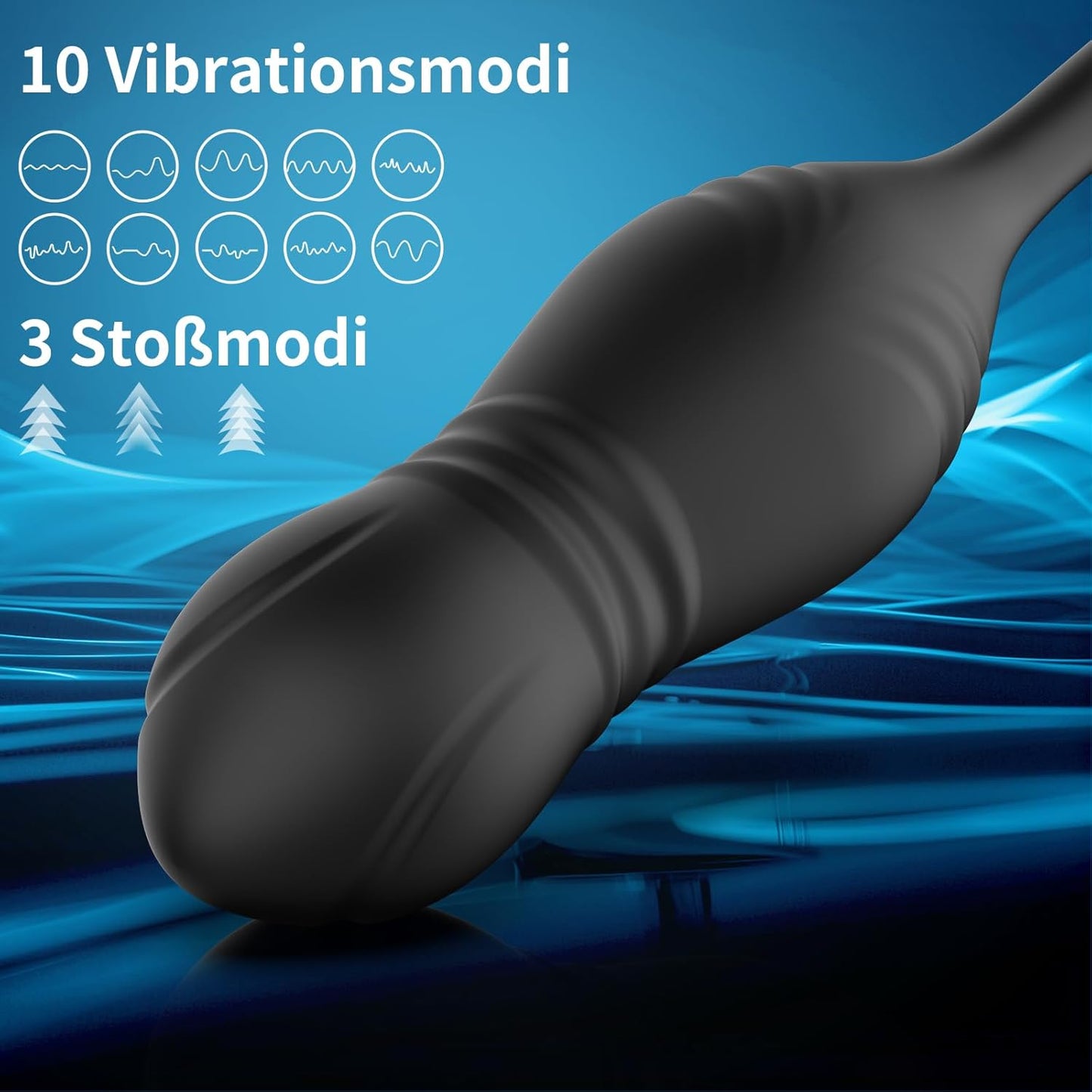 Male Anal Vibrator With Prostate Stimulation, With Rooster Ring