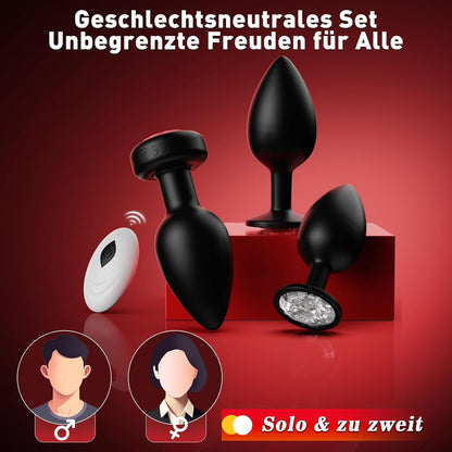 3-Piece Set Of Anal Plugs, Male And Female Anal Plugs, 10 Vibration Modes