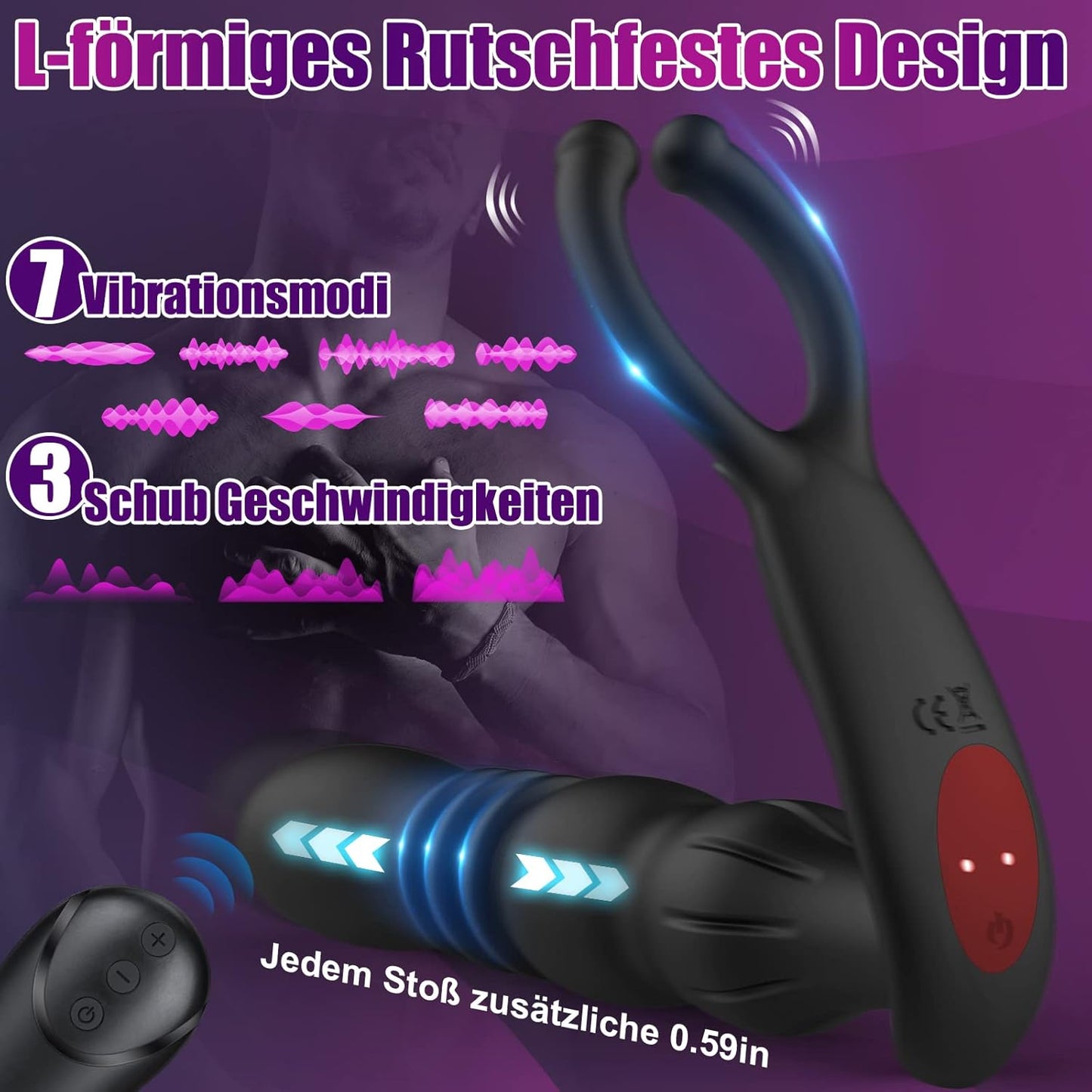 7 Vibration Modes And 3 Stretching Modes, Remote Control Of Anal Vibrator