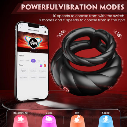 Men'S Vibrating Ring Toy - A Circular Vibrator With 10 Vibrations