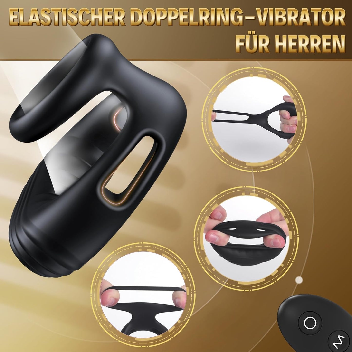 Double Penis Ring Vibrator With Remote Control, Male And Female Sex Toys