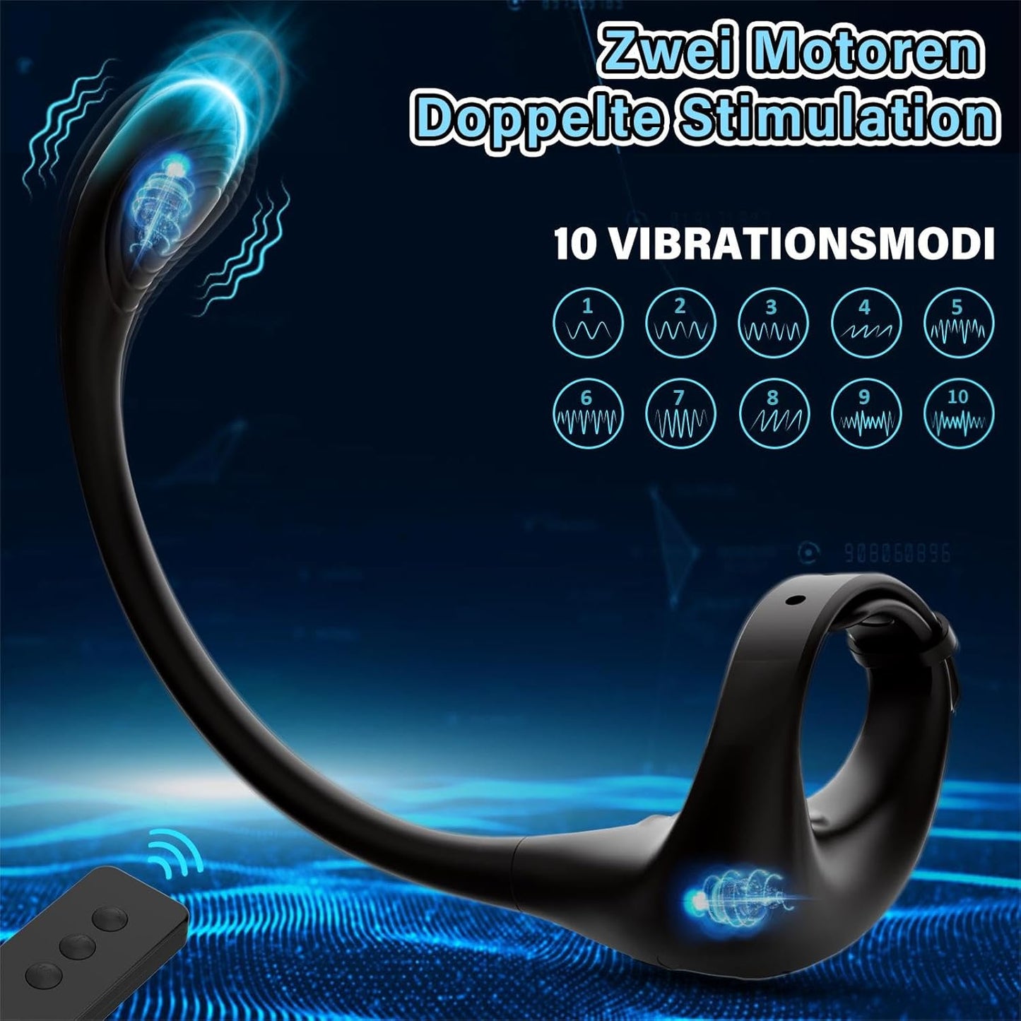 Male Anal Vibrator -10 Vibrations, App Remote Control Ring For Extreme Sex