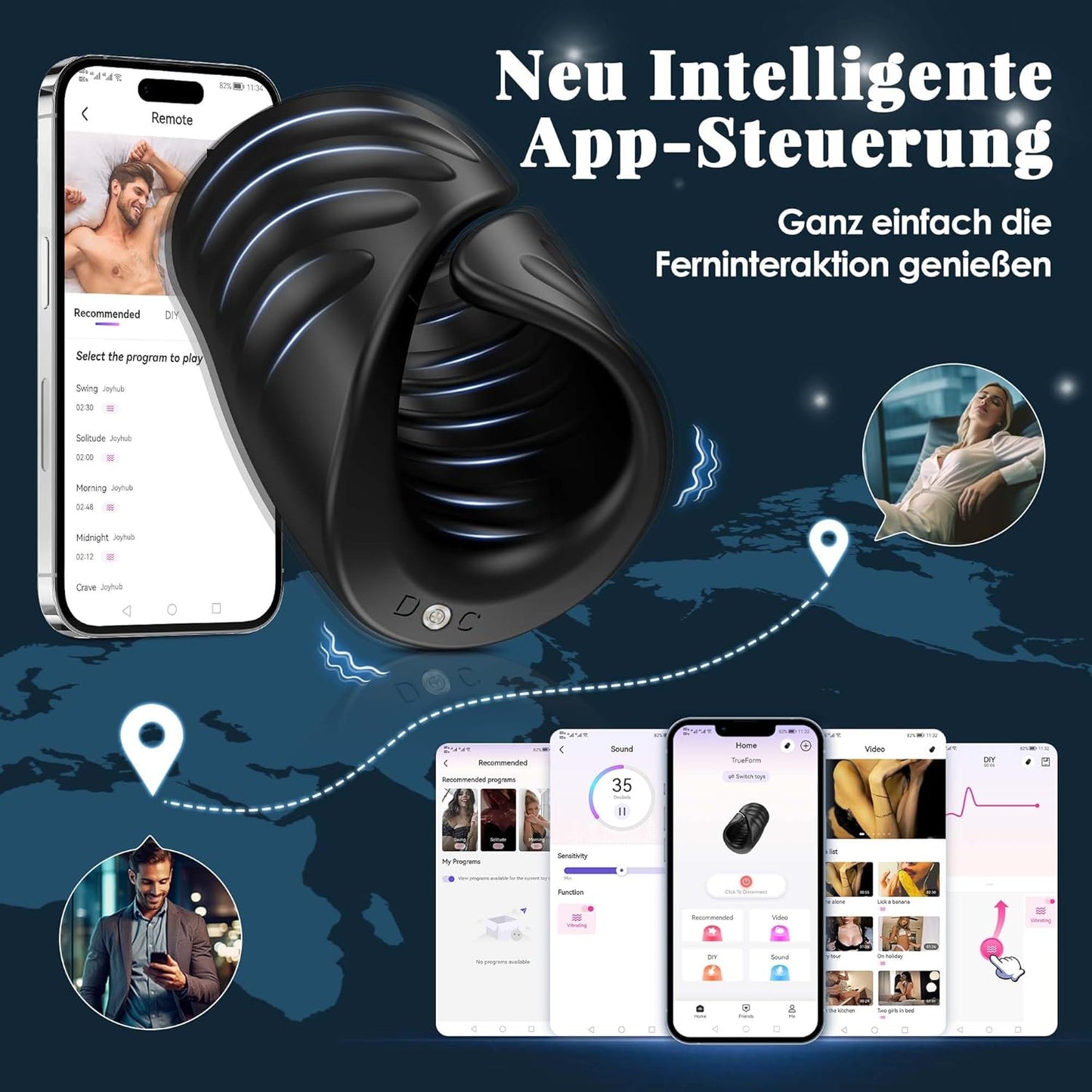 Men'S Masturbation Penis Trainer Has 9 Vibration Modes, Controlled By App