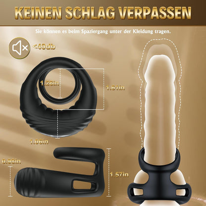 Double Penis Ring Vibrator With Remote Control, Male And Female Sex Toys