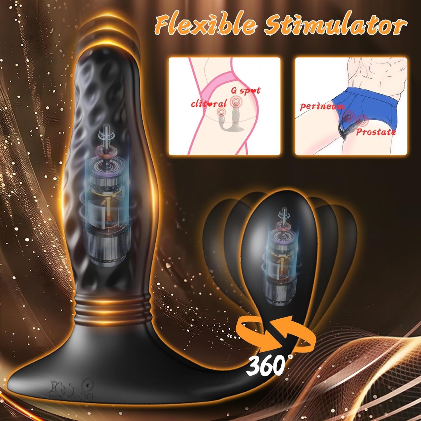 Male Toy Anal Vibrator With Prostate Massager With 12 Vibrations