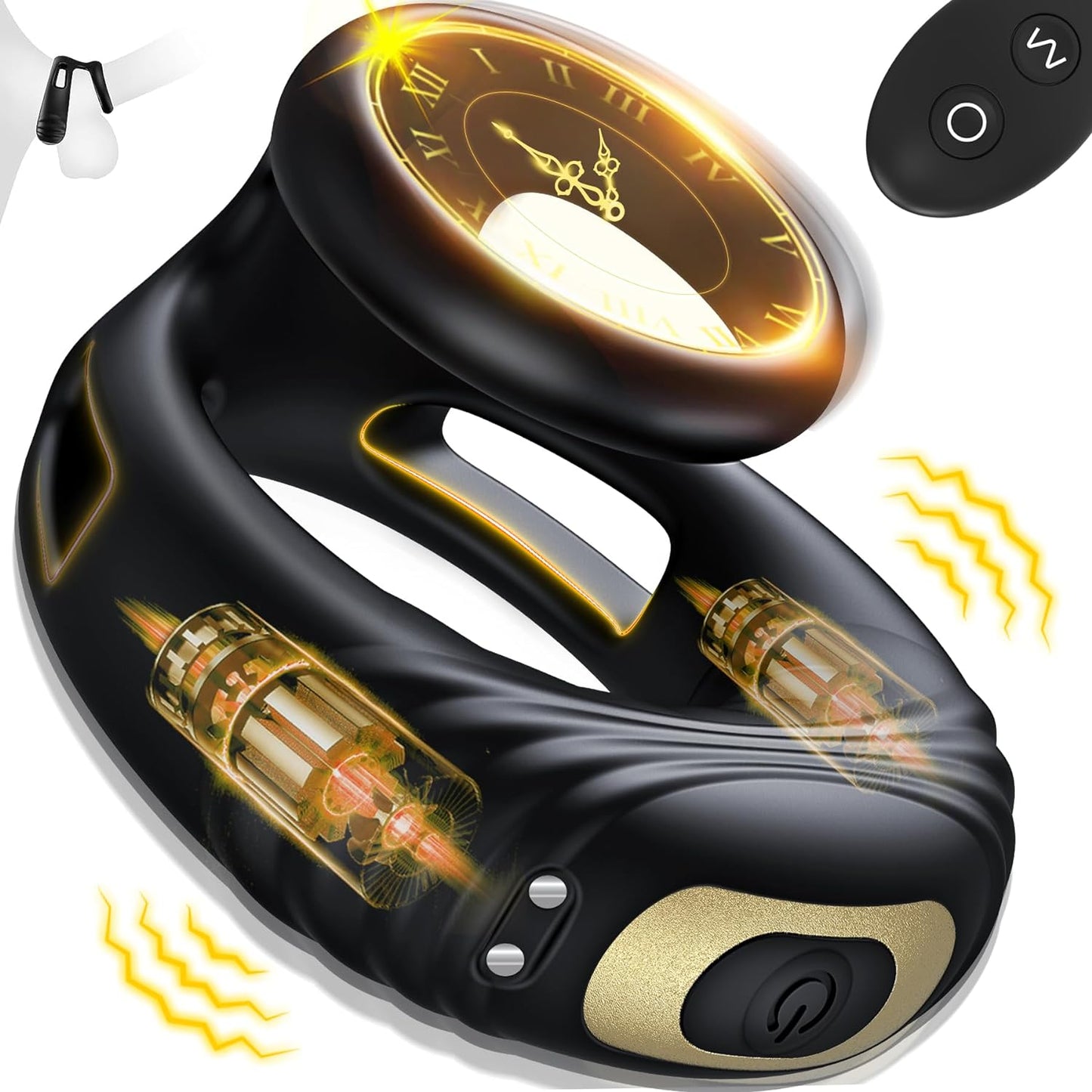 Double Penis Ring Vibrator With Remote Control, Male And Female Sex Toys