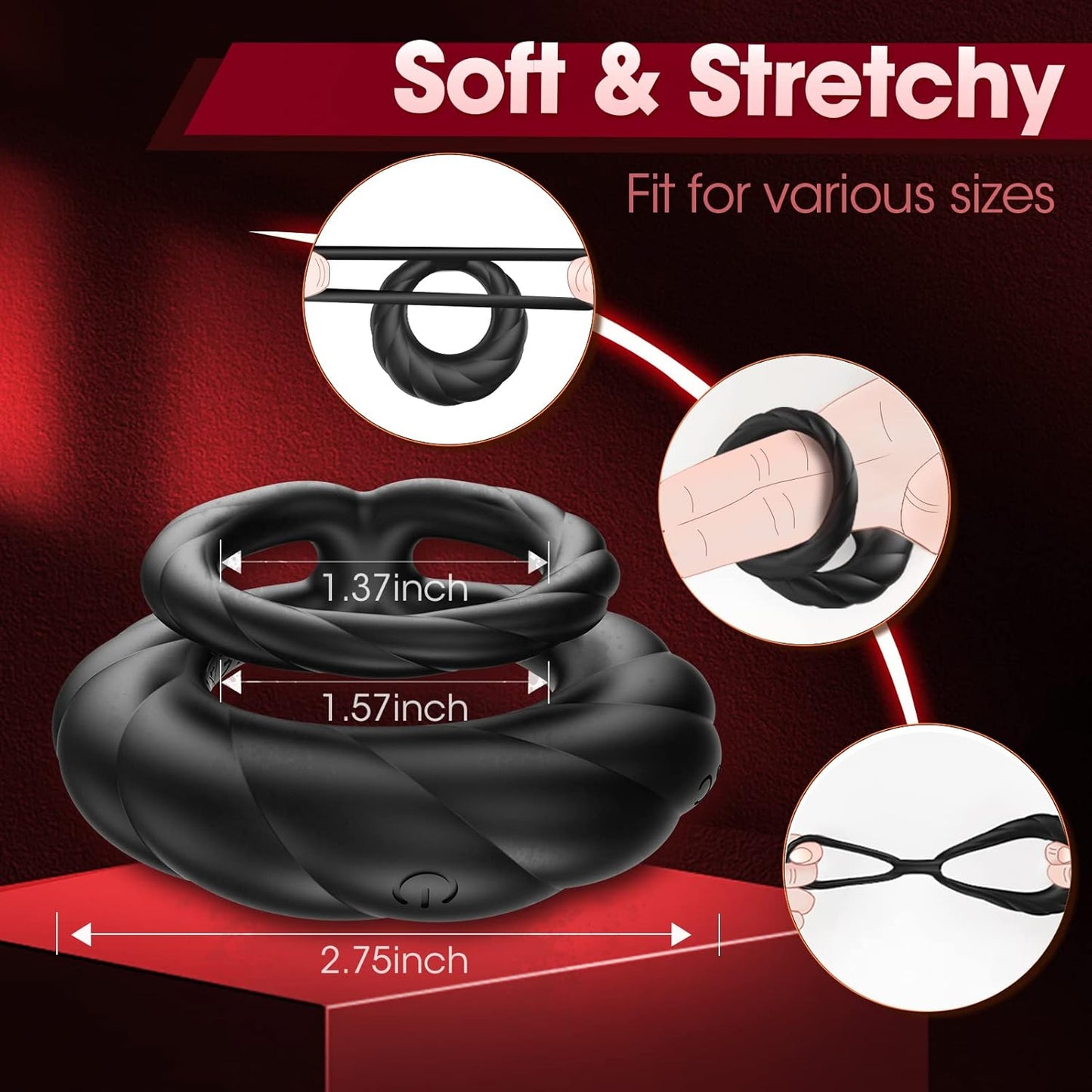 Men'S Vibrating Ring Toy - A Circular Vibrator With 10 Vibrations